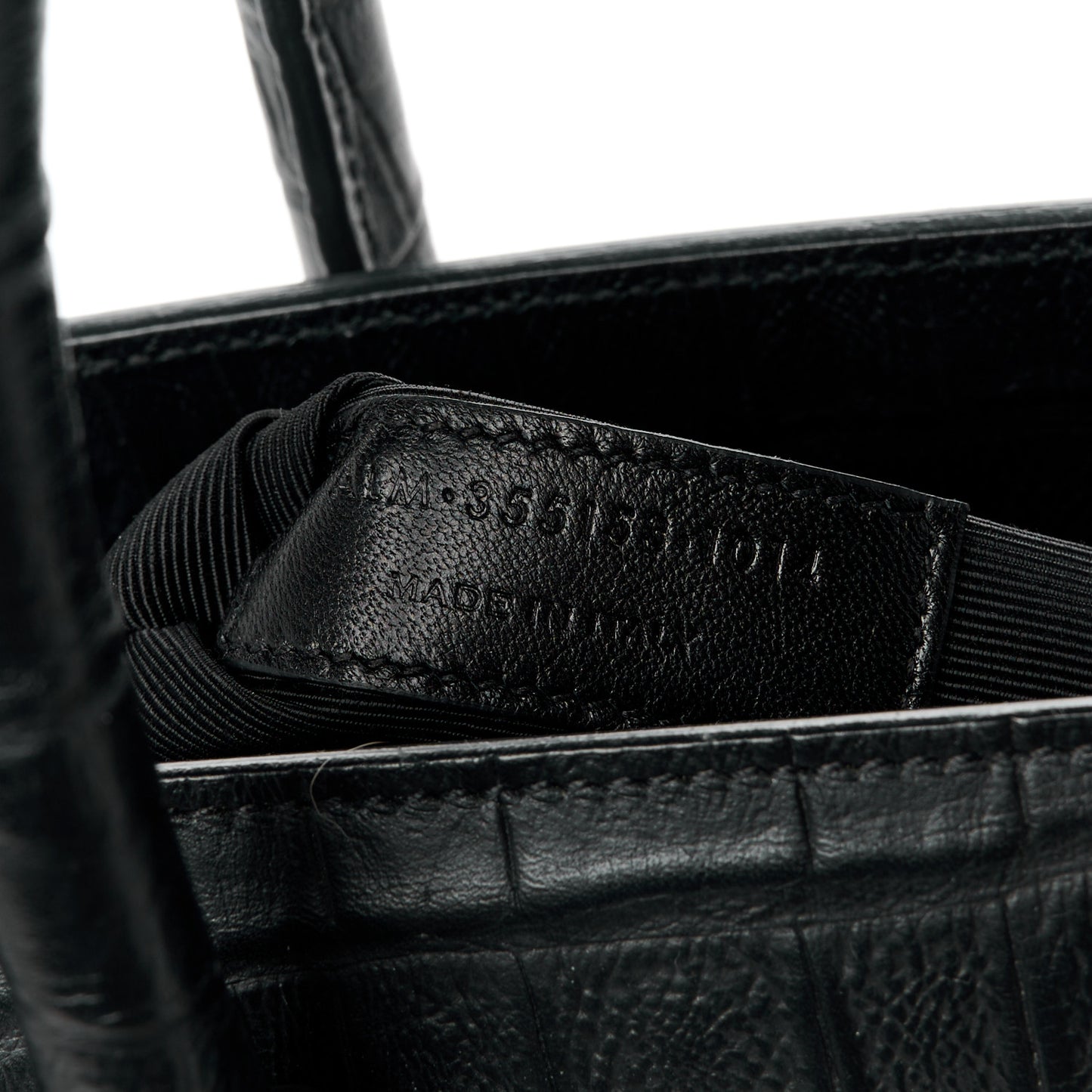 Calfskin Crocodile Embossed Small Supple Sac de Jour Black