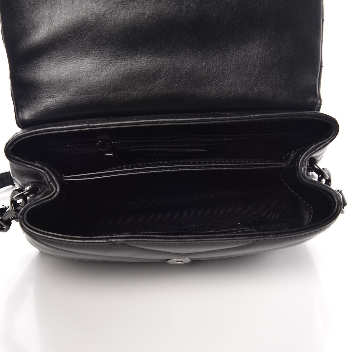 Calfskin Y Quilted Monogram Toy Loulou Crossbody Bag Black