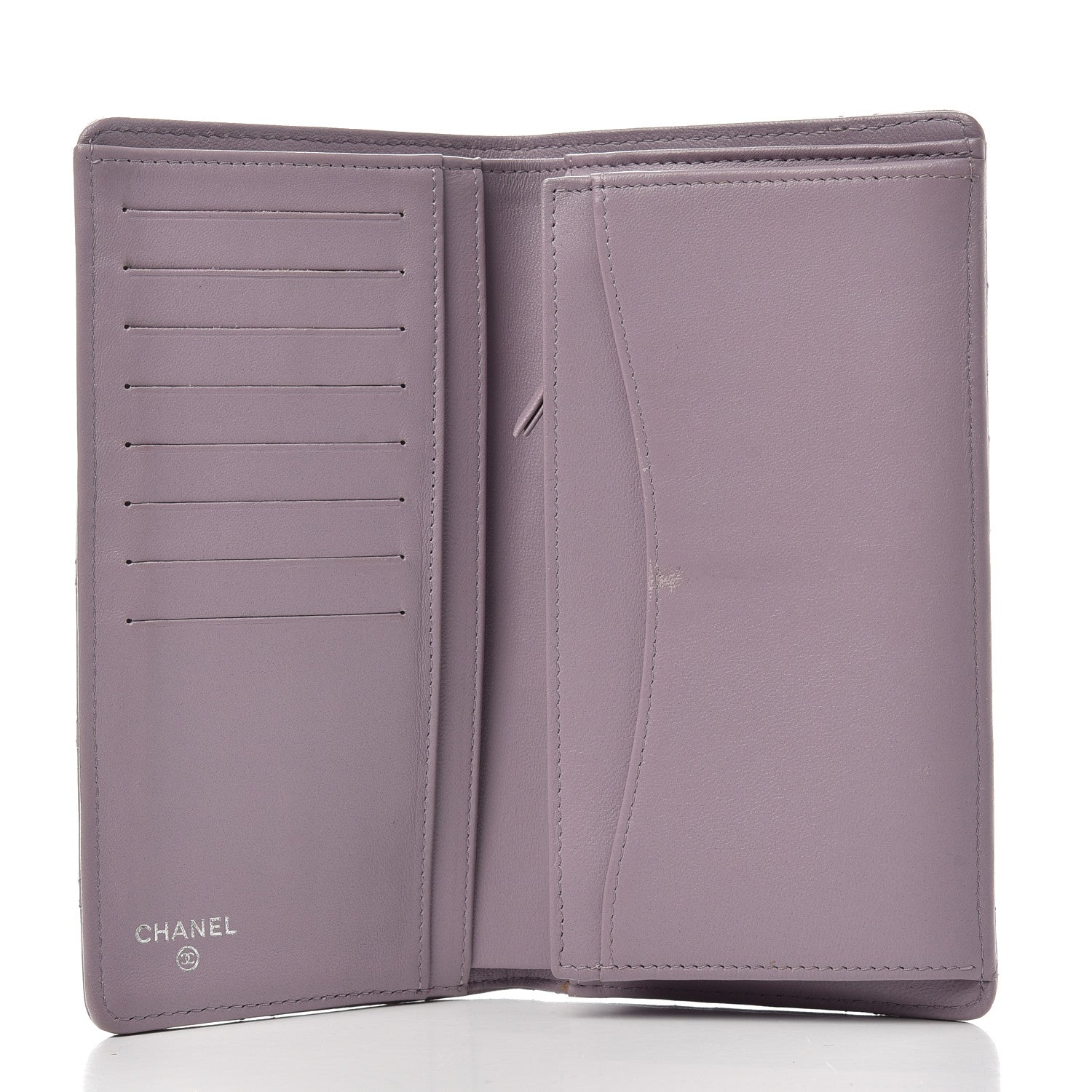Chanel Lambskin Quilted Yen Wallet Light Purple 5 of 11