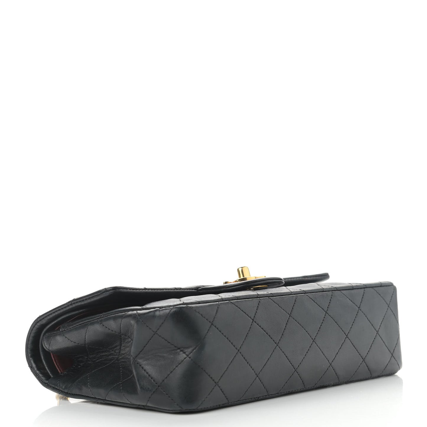 Lambskin Quilted Small Double Flap Black