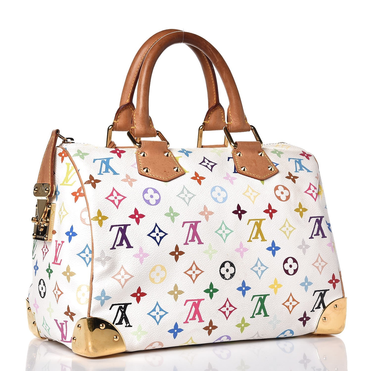 Louis Vuitton Monogram Multicolor Speedy 30 White 3 of 10
