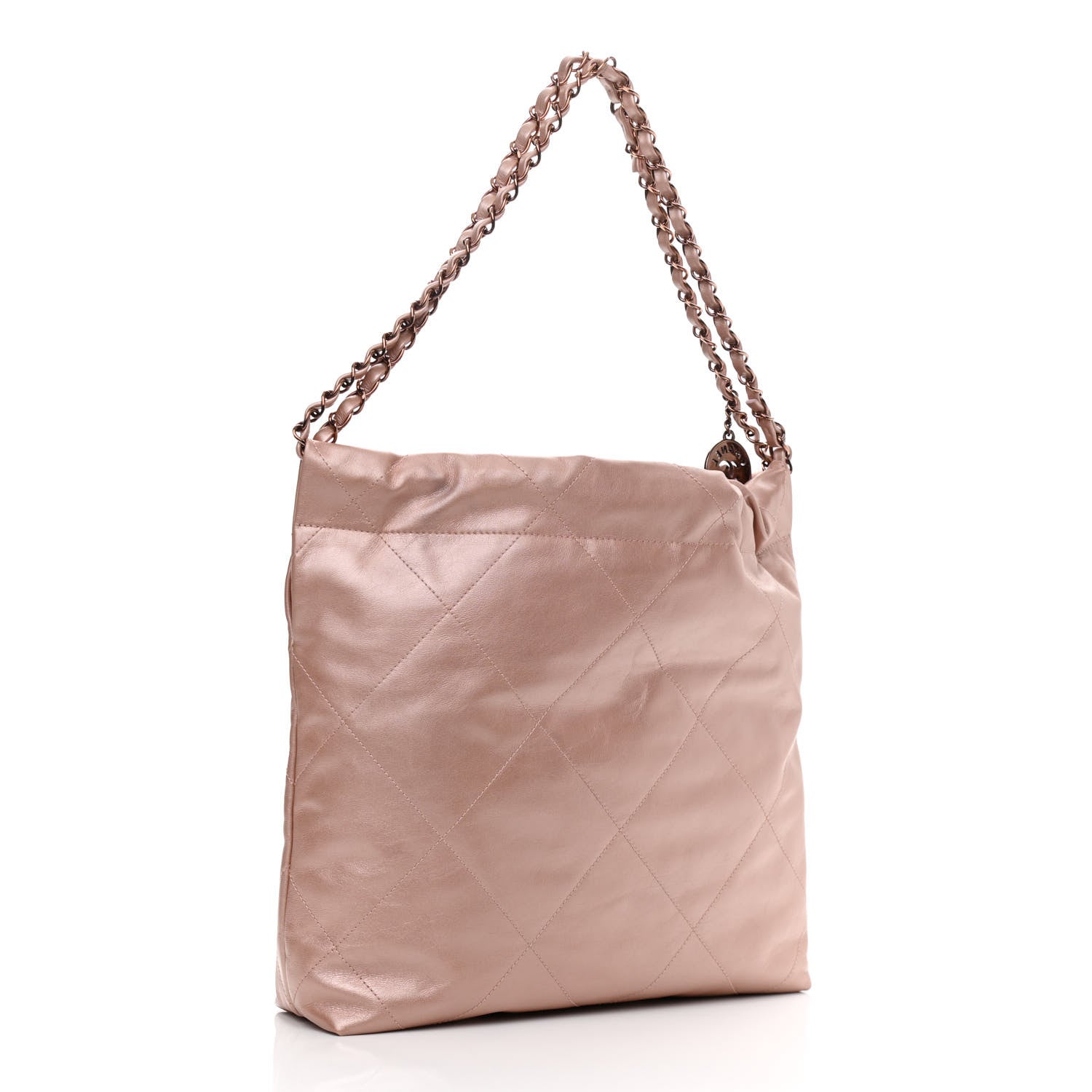 Chanel Metallic Calfskin Quilted Small Chanel 22 Pink 4 of 11