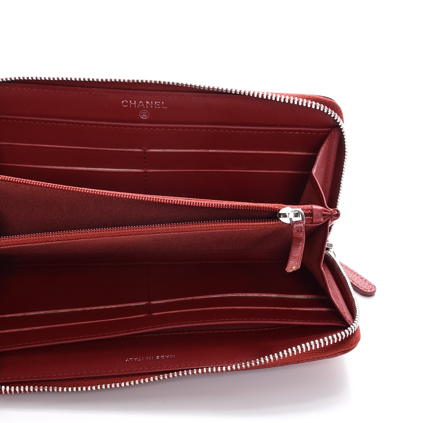 Caviar Quilted Large Gusset Zip Around Wallet Red