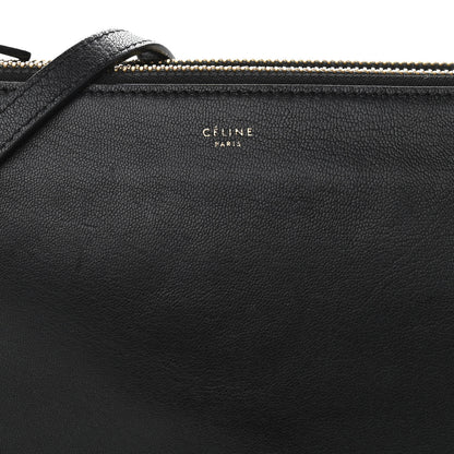 Celine Lambskin Large Trio Crossbody Bag Black 9 of 9