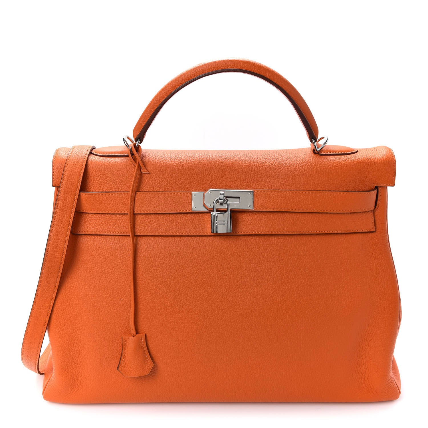 Hermes Taurillon Clemence Kelly Retourne 40 Orange 1 of 8