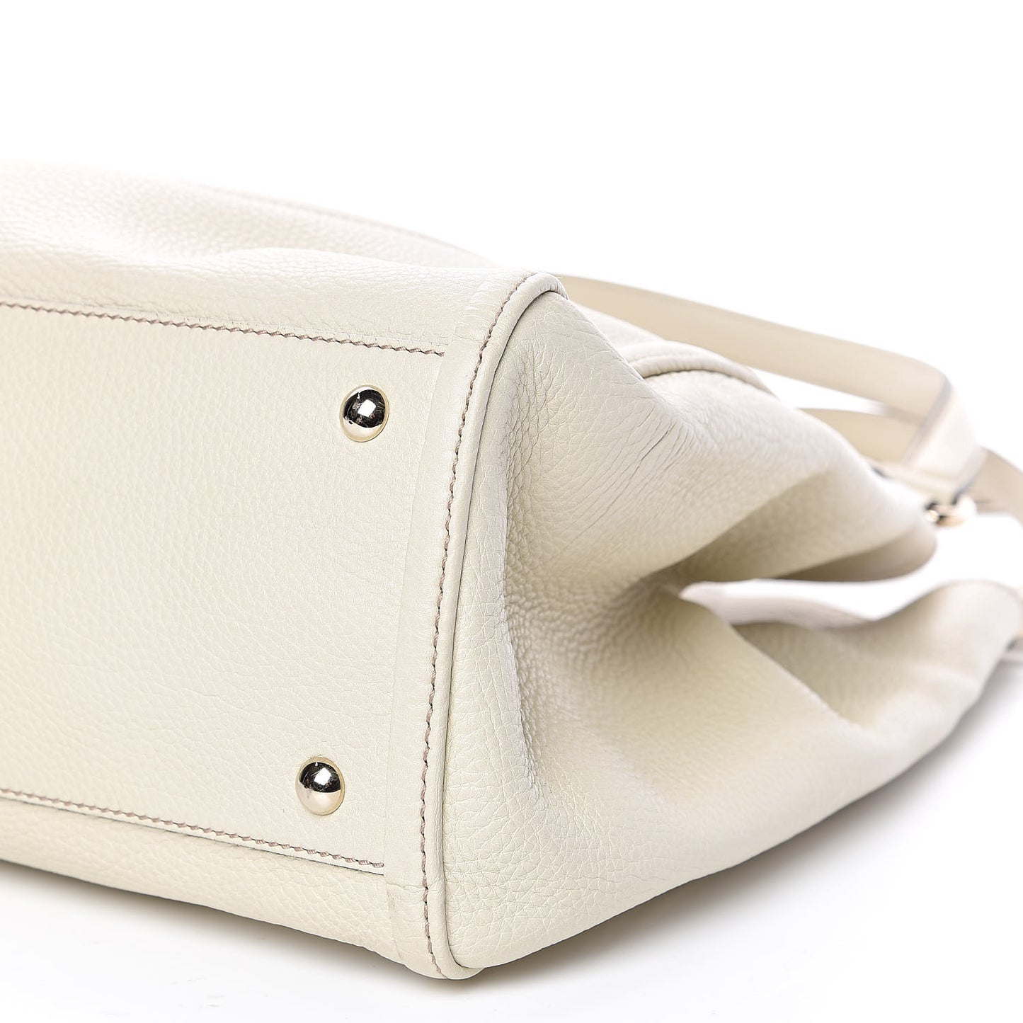 Pebbled Calfskin Medium Soho Shoulder Bag Off White