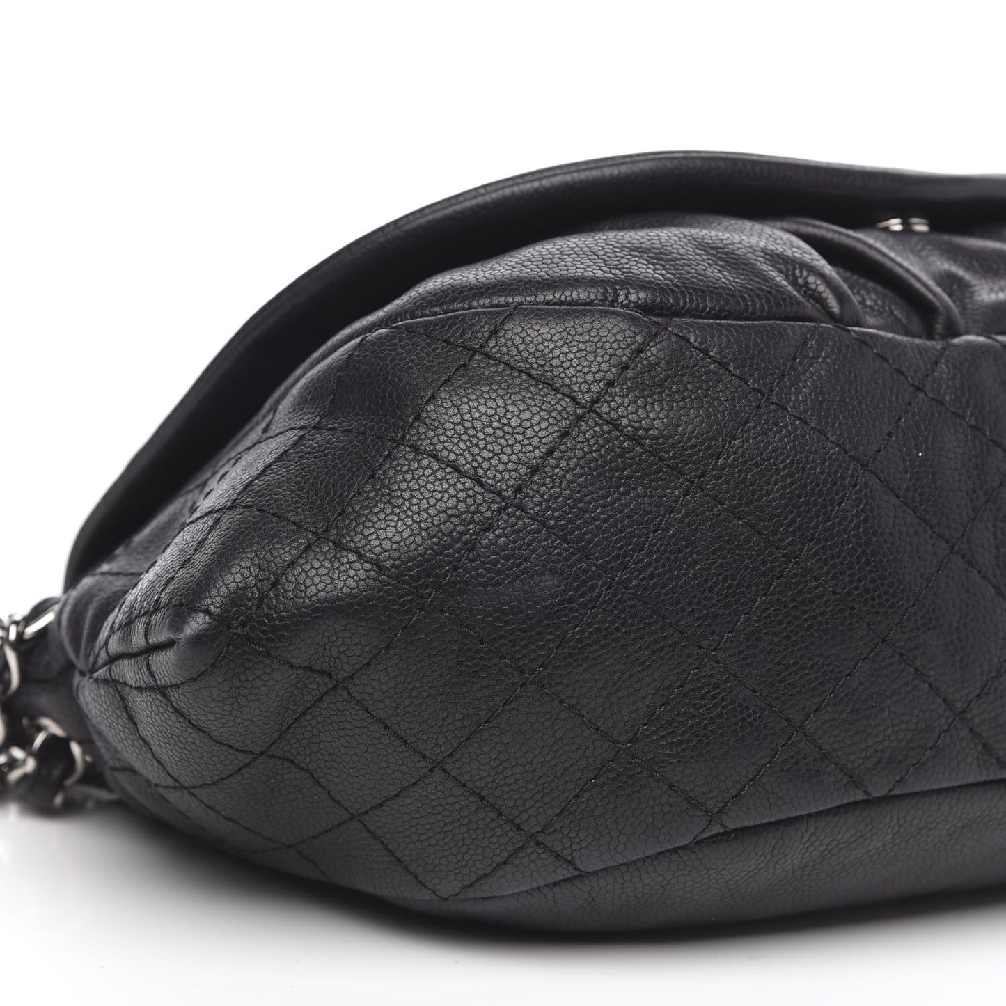 Caviar Half Moon Large Flap Black