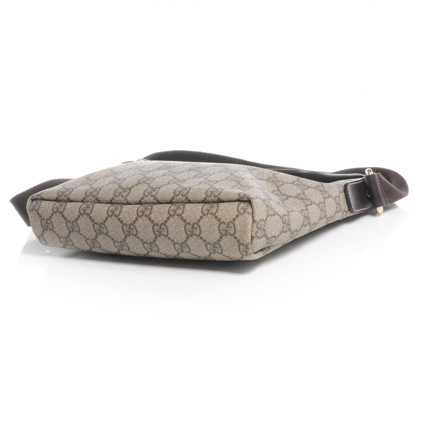 GG Supreme Monogram Selleria Calfskin Small Flap Messenger Bag Beige Ebony Cocoa Dark Chocolate