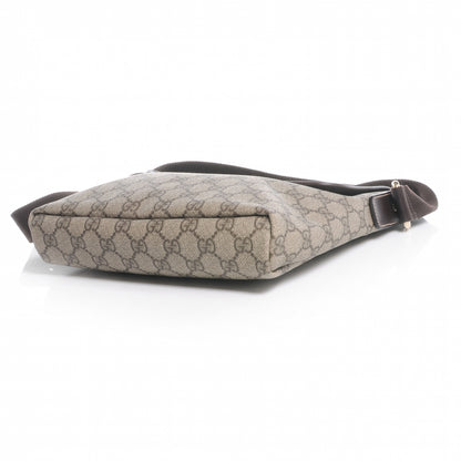 Gucci GG Supreme Monogram Selleria Calfskin Small Flap Messenger Bag Beige Ebony Cocoa Dark Chocolate 4 of 8