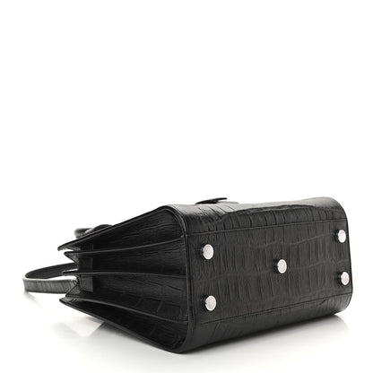 Saint Laurent Calfskin Crocodile Embossed Nano Sac De Jour Black 4 of 13