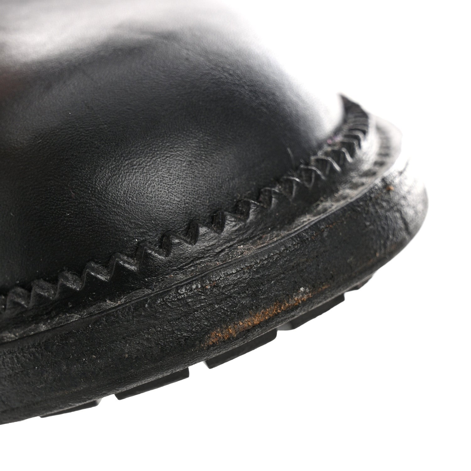 Chanel Shiny Goatskin Calfskin Quilted Lace Up Combat Boots 40 Black 10 of 12