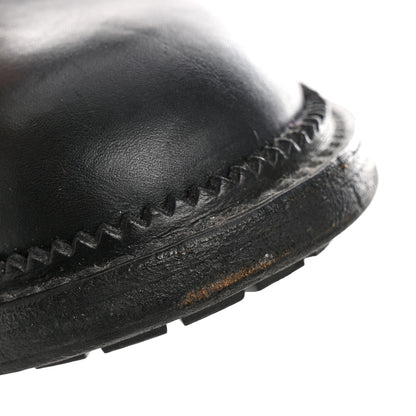 Chanel Shiny Goatskin Calfskin Quilted Lace Up Combat Boots 40 Black 10 of 12