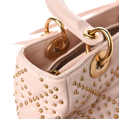Christian Dior Calfskin Cannage Studded Medium Supple Lady Dior Light Pink 11 of 12