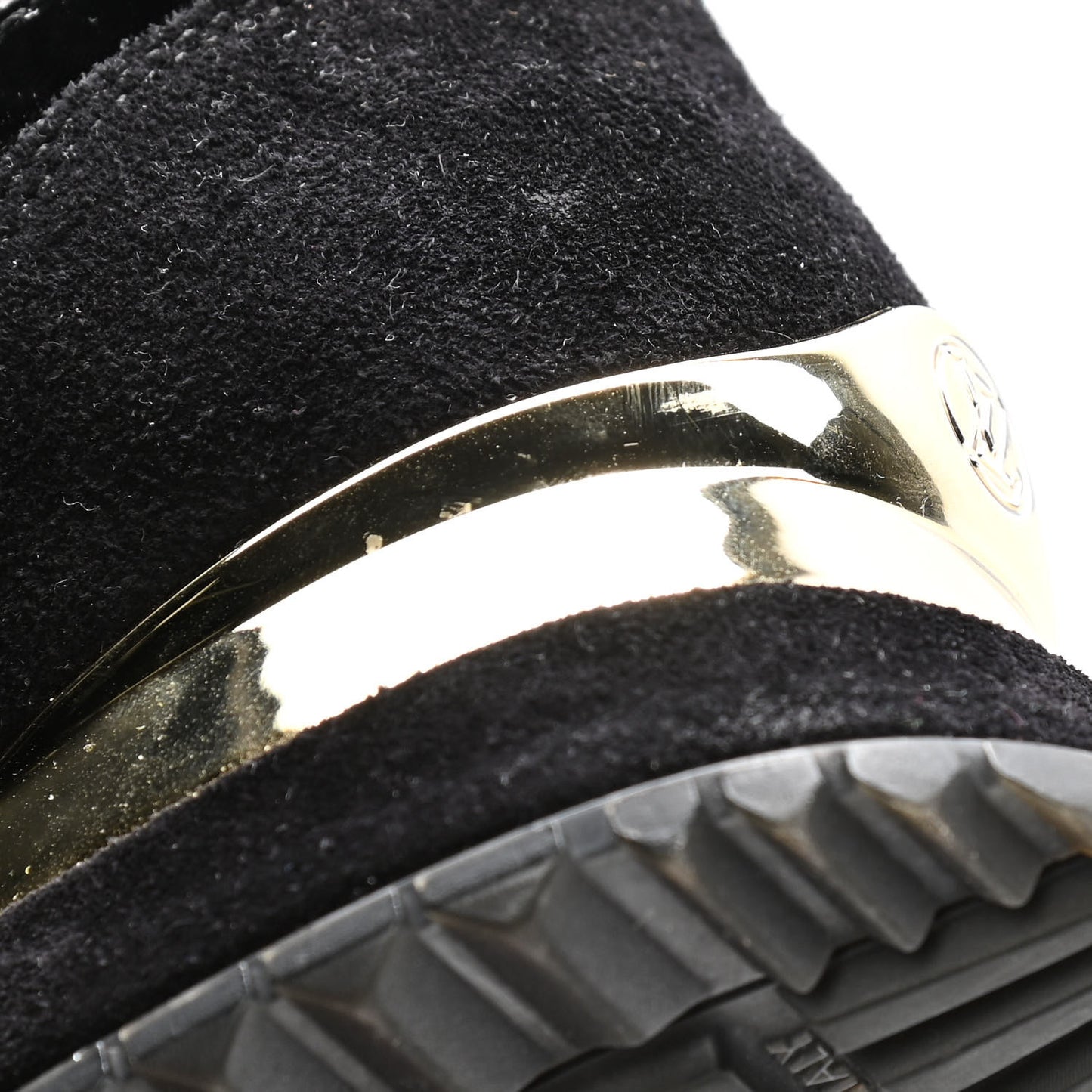 Suede Monogram Run Away Sneakers 37 Black