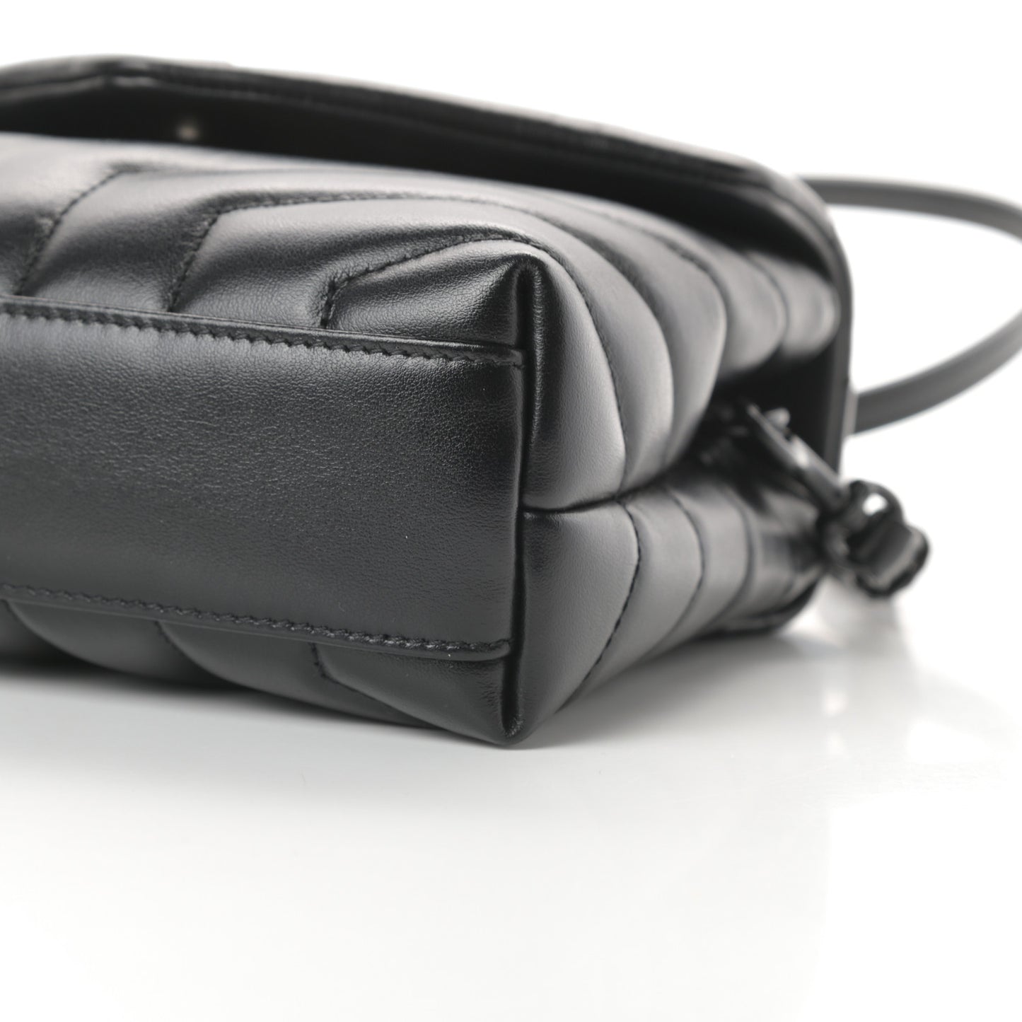 Calfskin Y Quilted Monogram Toy Loulou Crossbody Bag Black
