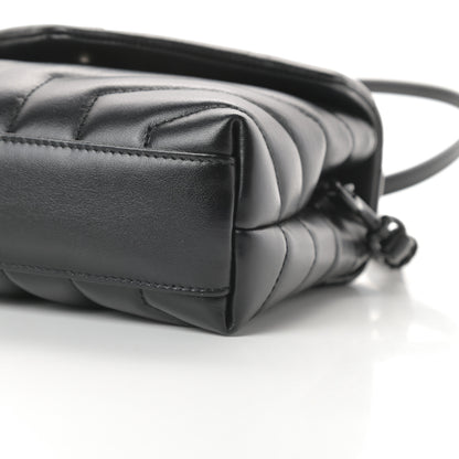 Saint Laurent Calfskin Y Quilted Monogram Toy Loulou Crossbody Bag Black 10 of 11