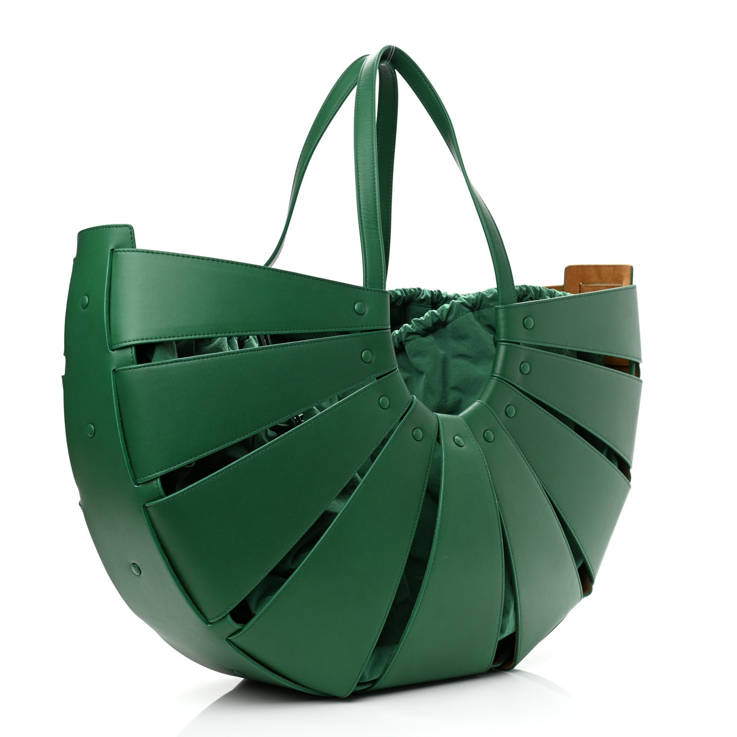 French Calfskin Large Shell Bag Racing Green