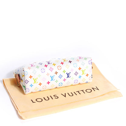 Louis Vuitton Monogram Multicolor Cosmetic Pouch White Litchi 4 of 8