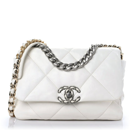 Chanel Lambskin Quilted Medium Chanel 19 Flap White 1 of 11