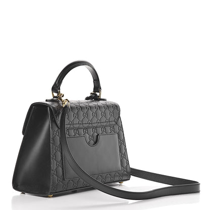 Gucci Guccissima Signature Small Padlock Top Handle Bag Black 3 of 14