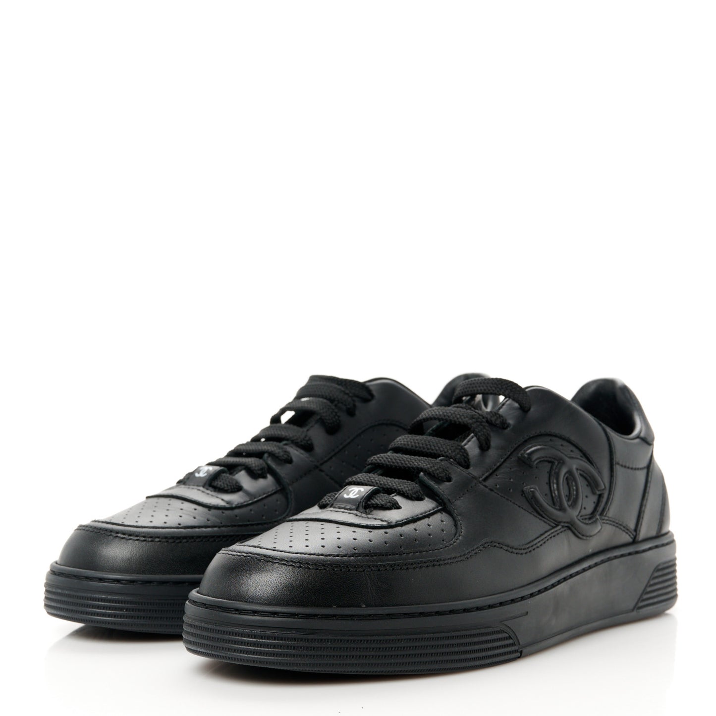 Calfskin CC Womens Sneakers 39 Black