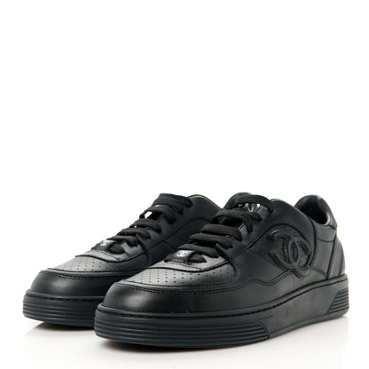 Chanel Calfskin CC Womens Sneakers 39 Black 3 of 9