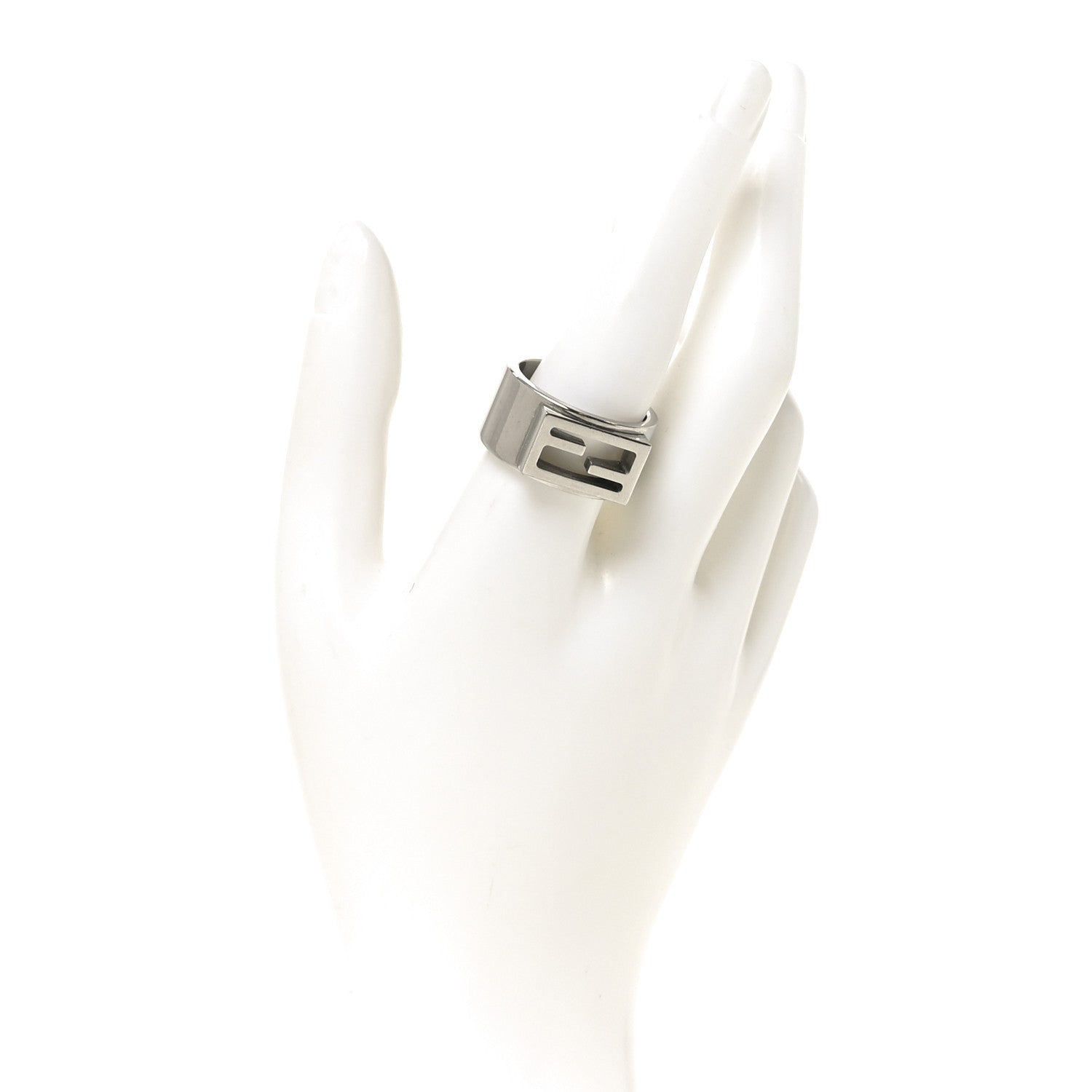 Fendi Metal Baguette Ring 62 10 Silver 2 of 6