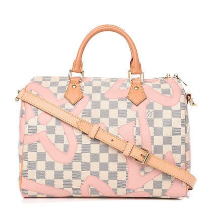 Louis Vuitton Damier Azur Tahitienne Speedy Bandouliere 30 Rose Ballerine 1 of 9