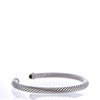 David Yurman Sterling Silver Diamond Peridot 5mm Cable Classics Bracelet 3 of 4