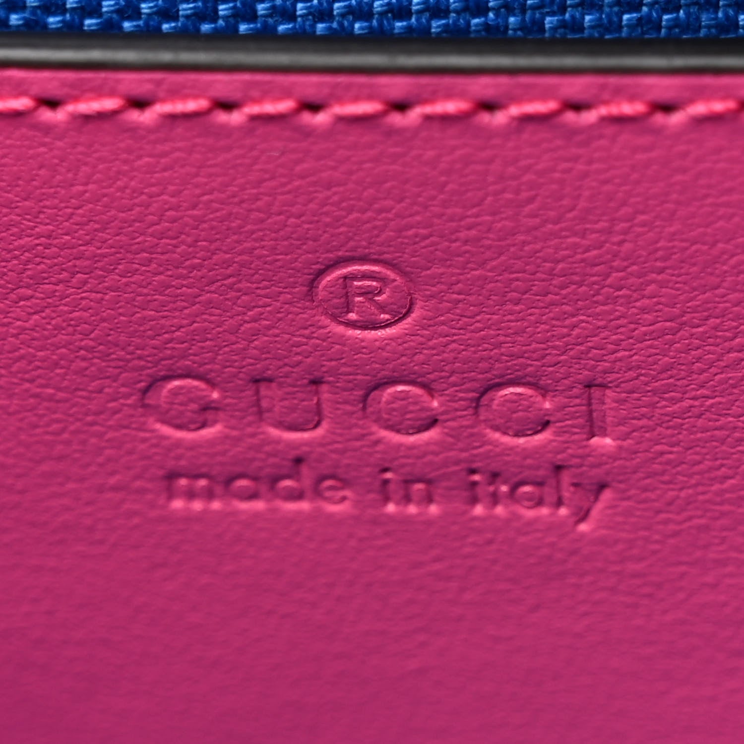 Gucci Calfskin GG Tennis Bi-Color Embossed Mini Duffle Bag Modern Fucsia Modern Blue 6 of 10