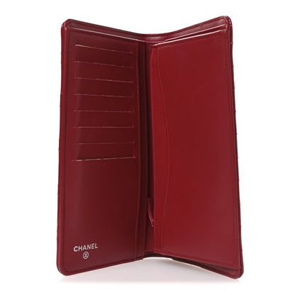 Chanel Patent Calfskin Quilted Yen Wallet Red 5 of 9