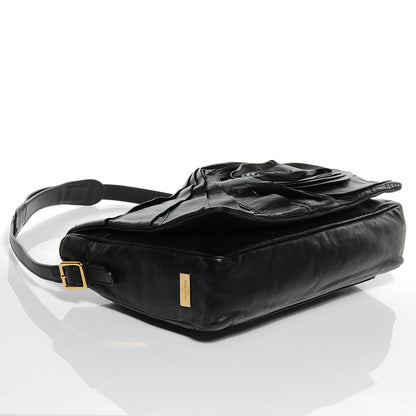 Valentino Garavani Nappa Leather Rosette Shoulder Bag Black 4 of 7
