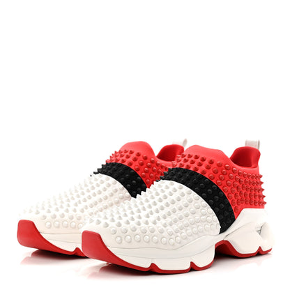 Christian Louboutin Neoprene Mens Tricolore Spike Sock Flat Sneakers 41 Version Multi 3 of 9