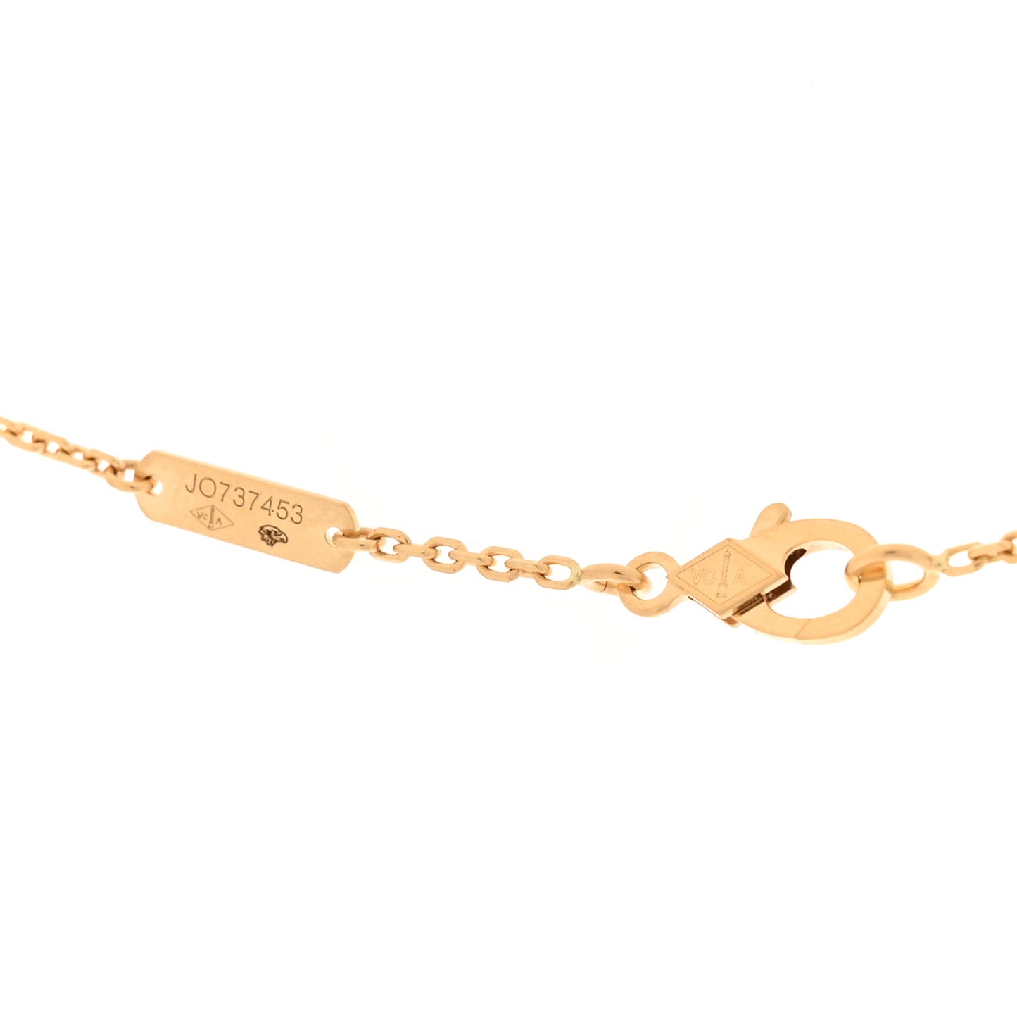 18K Yellow Gold Mother of Pearl Vintage Alhambra Pendant Necklace