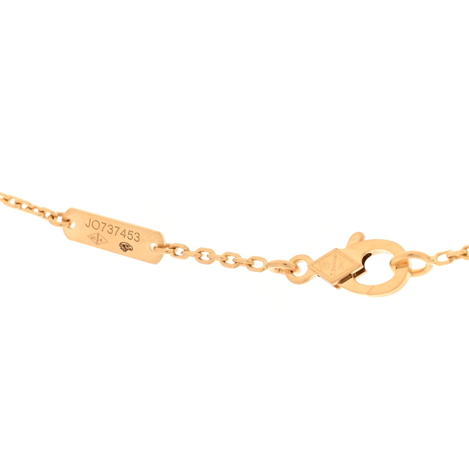 Van Cleef & Arpels 18K Yellow Gold Mother of Pearl Vintage Alhambra Pendant Necklace 4 of 6