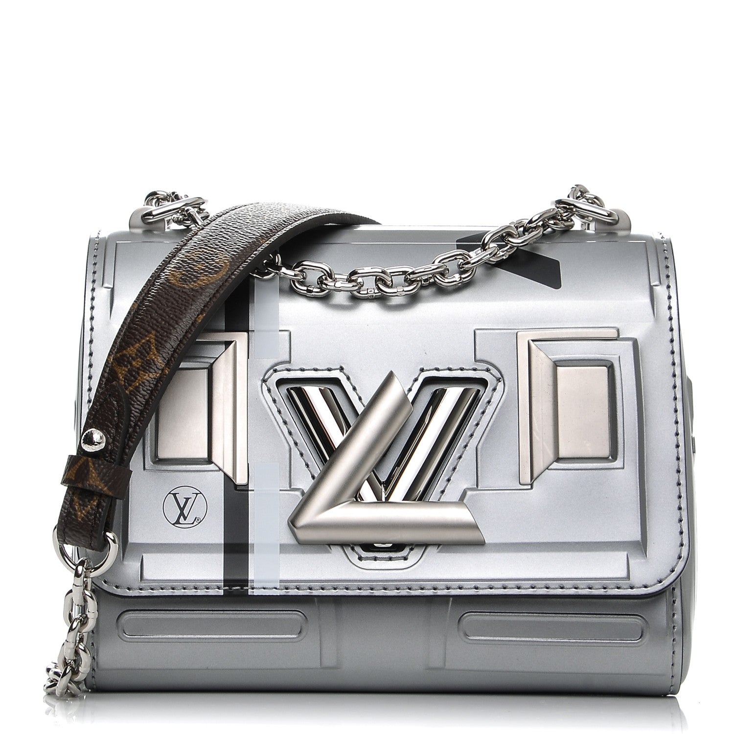 Louis Vuitton Epi Monogram Spaceship Embossed Twist Shoulder Bag PM Argent 1 of 7