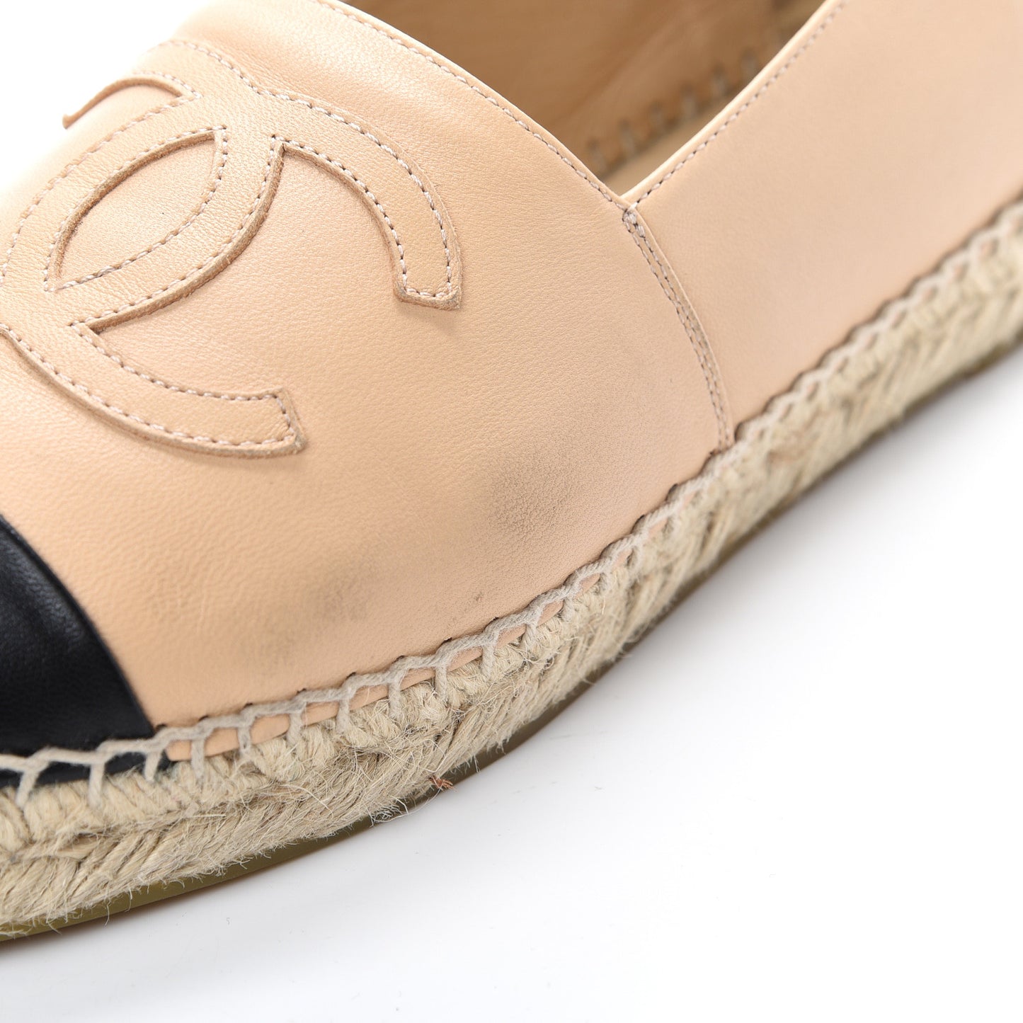 Lambskin CC Espadrilles 38 Beige Black
