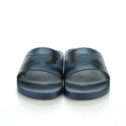 Valentino Garavani Rubber Camo Slide Sandals 41 Blue 2 of 6
