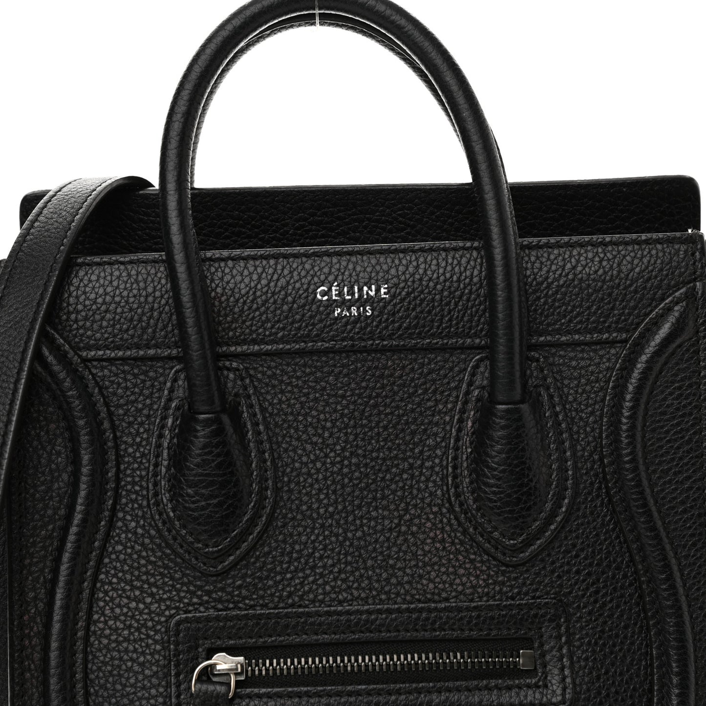 Drummed Calfskin Nano Luggage Black