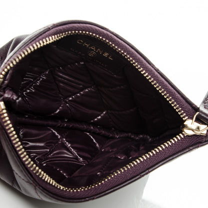 Chanel Lambskin Quilted Small Cosmetic Case Dark Purple 5 of 6