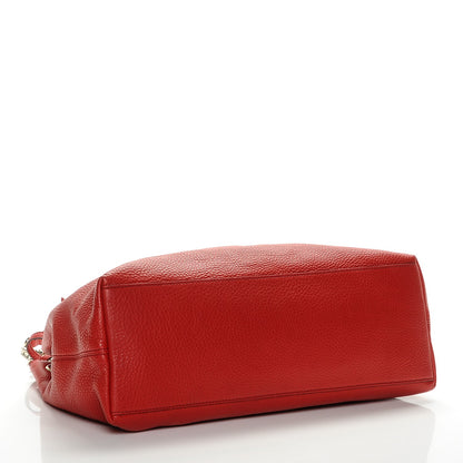 Gucci Pebbled Calfskin Medium Soho Chain Shoulder Bag Tabasco Red 4 of 6