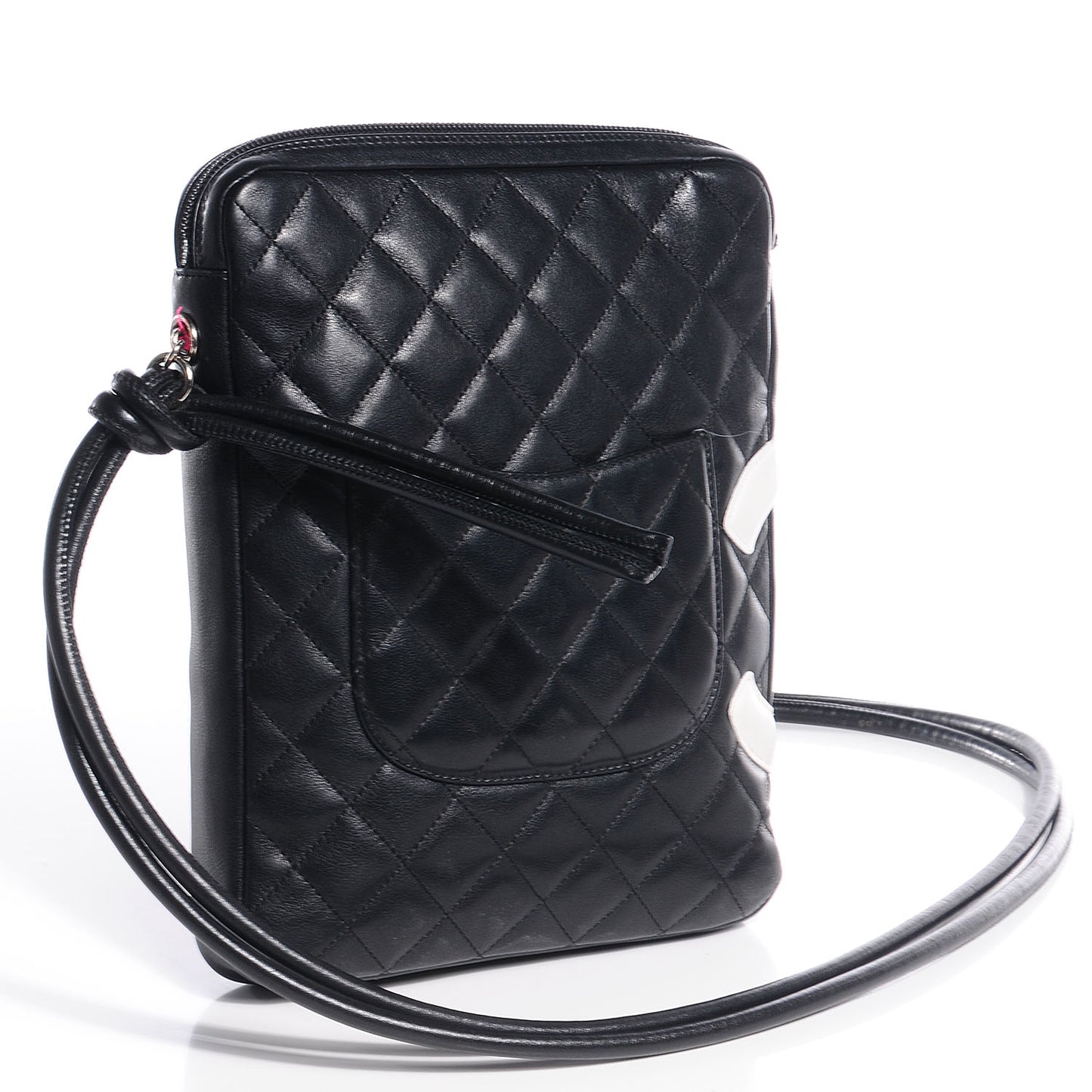 Calfskin Cambon Medium Messenger Black White