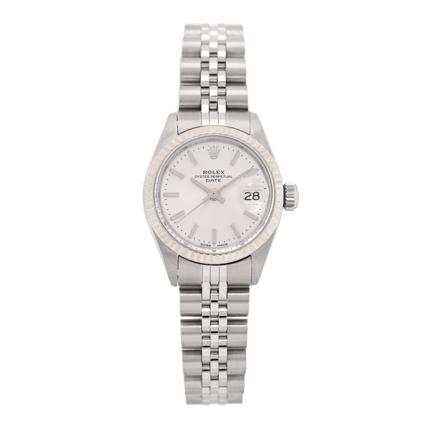 Rolex Stainless Steel 18K White Gold 26mm Oyster Perpetual Datejust Watch Silver 6917 1 of 4