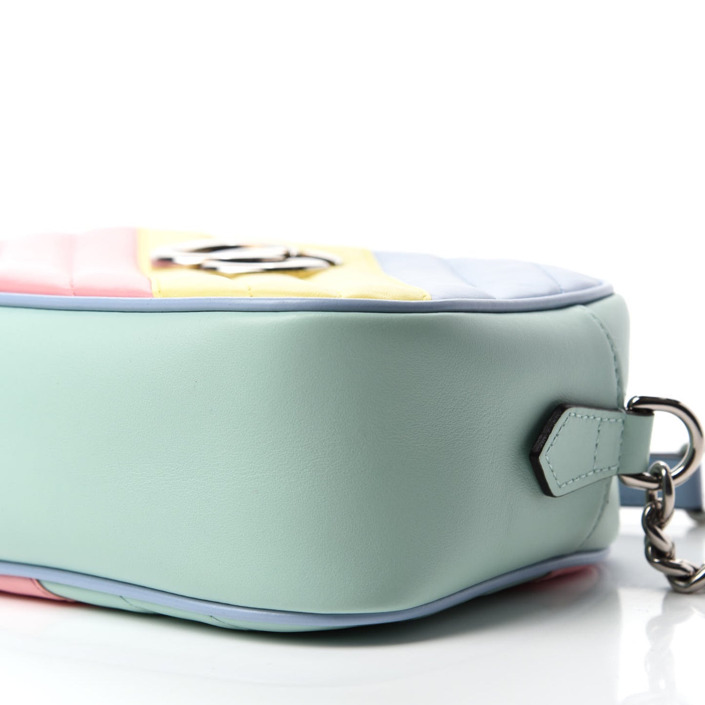 Calfskin Matelasse Diagonal Small GG Marmont Chain Shoulder Bag Multicolor Pastel