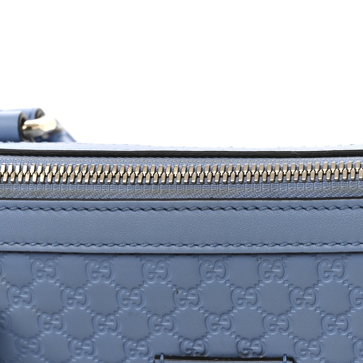 Gucci Soft Microguccissima Small Zippered Satchel Light Blue 12 of 17