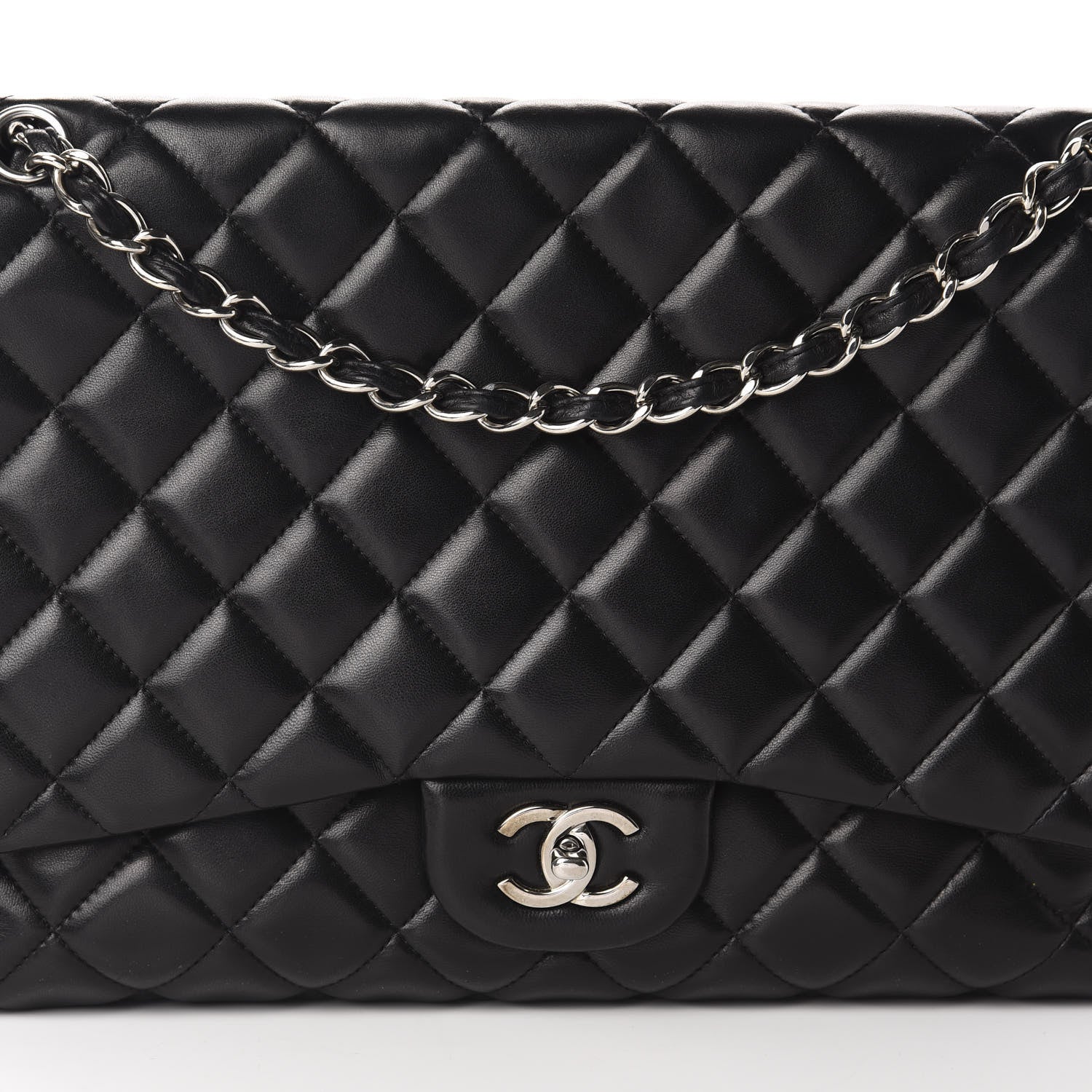 Chanel Lambskin Quilted Maxi Single Flap Black 10 of 10