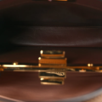 Fendi Vitello Seta Nappa Bi-Color Small Peekaboo I SEE U Satchel Miele Scuro Light Rose Ghianda 5 of 10