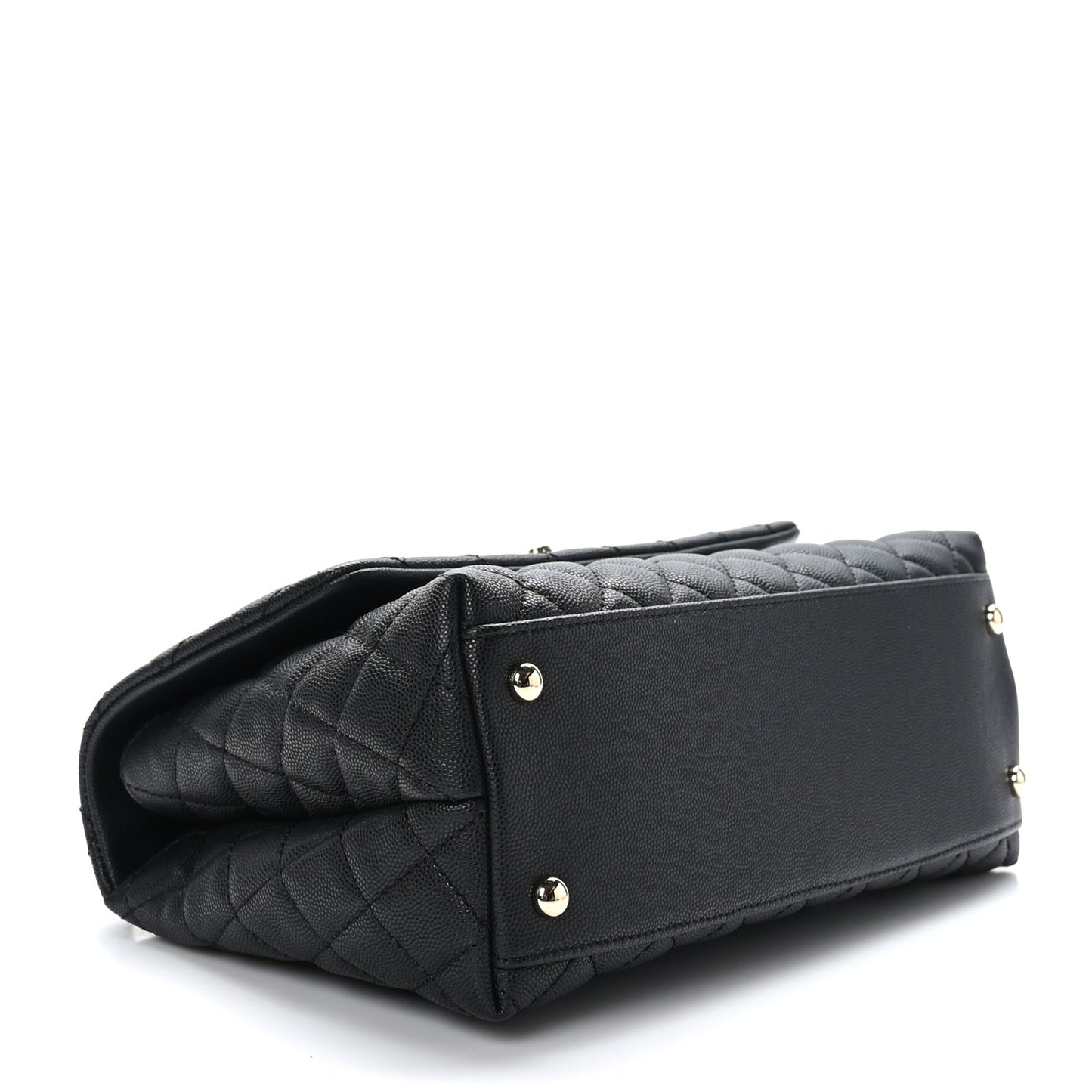 Caviar Quilted Small Coco Handle Flap Black
