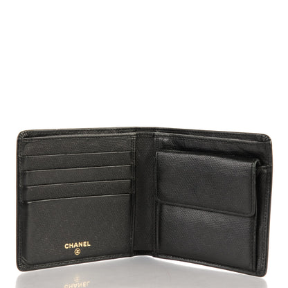 Chanel Grained Calfskin CC Button Bi-Fold Wallet Black 5 of 8