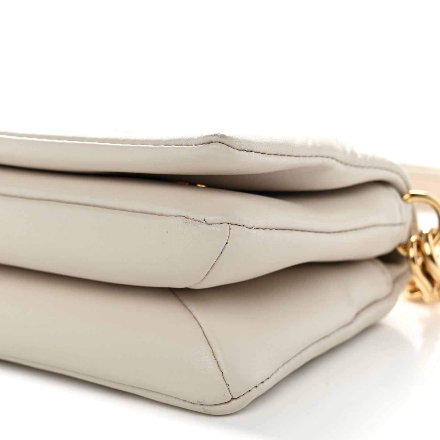 Lambskin Embossed Monogram Pochette Coussin Crossbody Cream